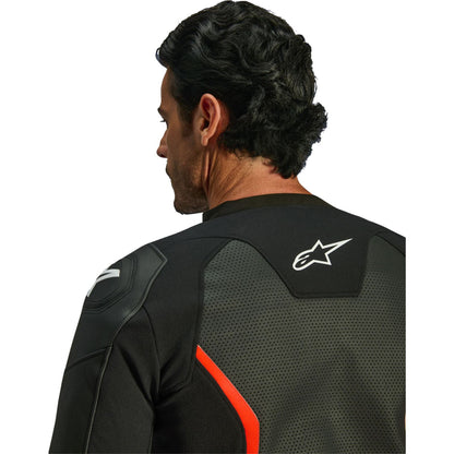 Alpinestars GP Force v2 Airflow Leather Jacket Black/Red Fluo_2565308