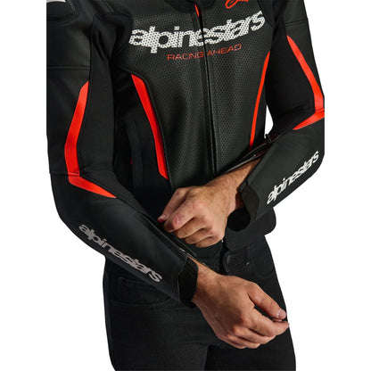 Alpinestars GP Force v2 Airflow Leather Jacket Black/Red Fluo_2561880