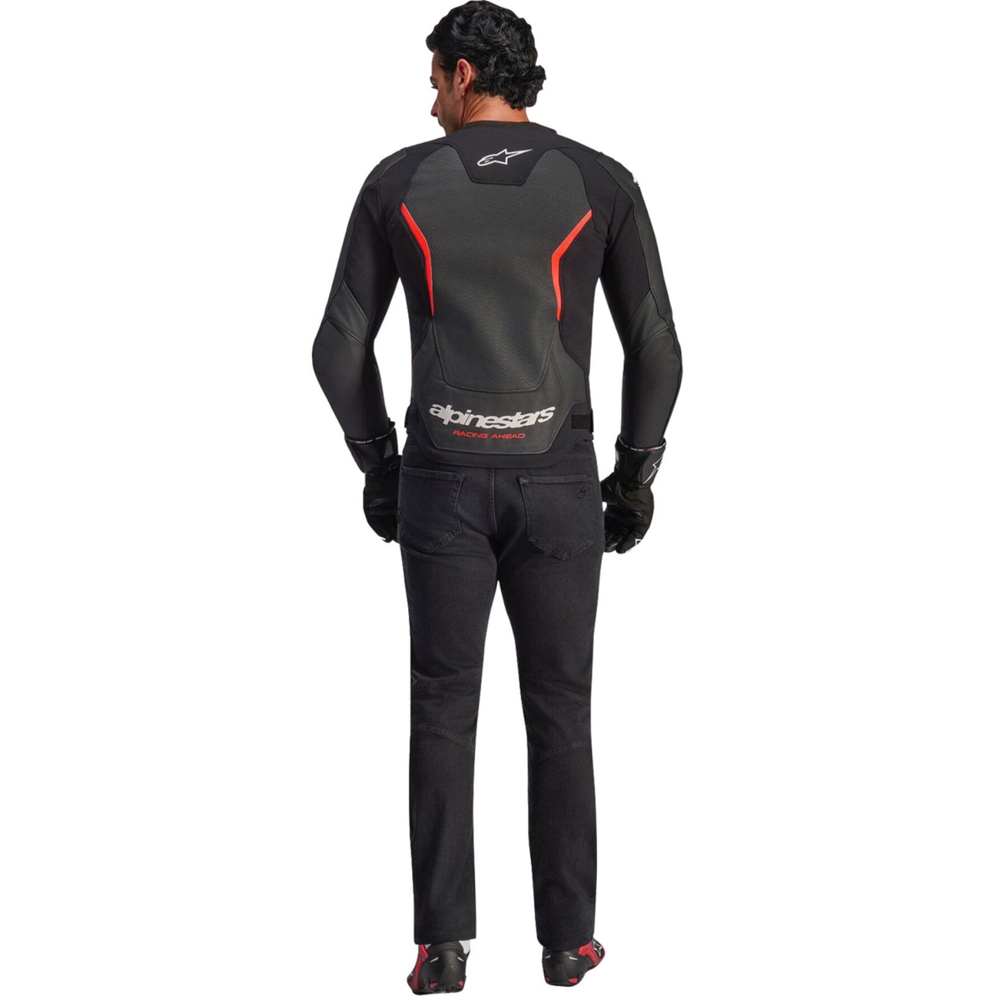 Alpinestars GP Force v2 Airflow Leather Jacket Black/Red Fluo_2562209