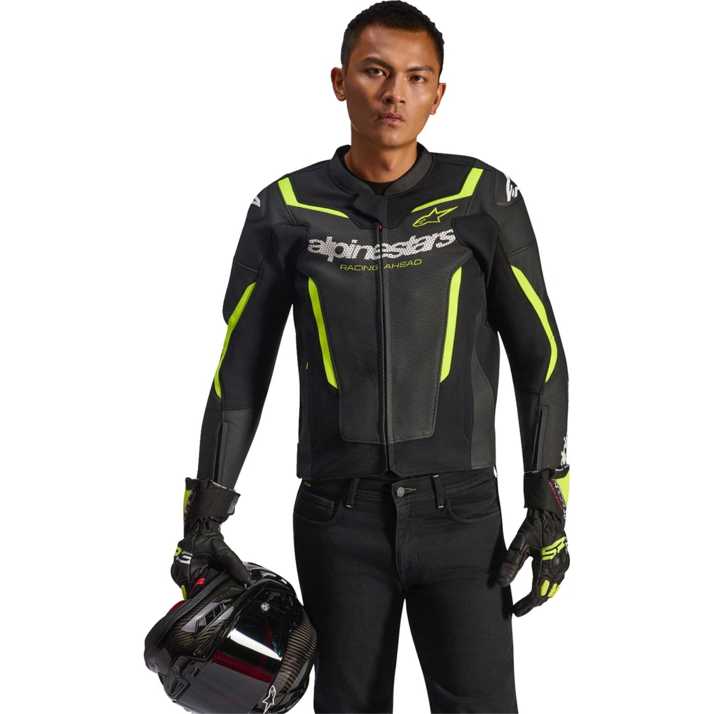 Alpinestars GP Force v2 Airflow Leather Jacket Black/Yellow Fluo_2558777