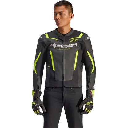 Alpinestars GP Force v2 Airflow Leather Jacket Black/Yellow Fluo_2559081
