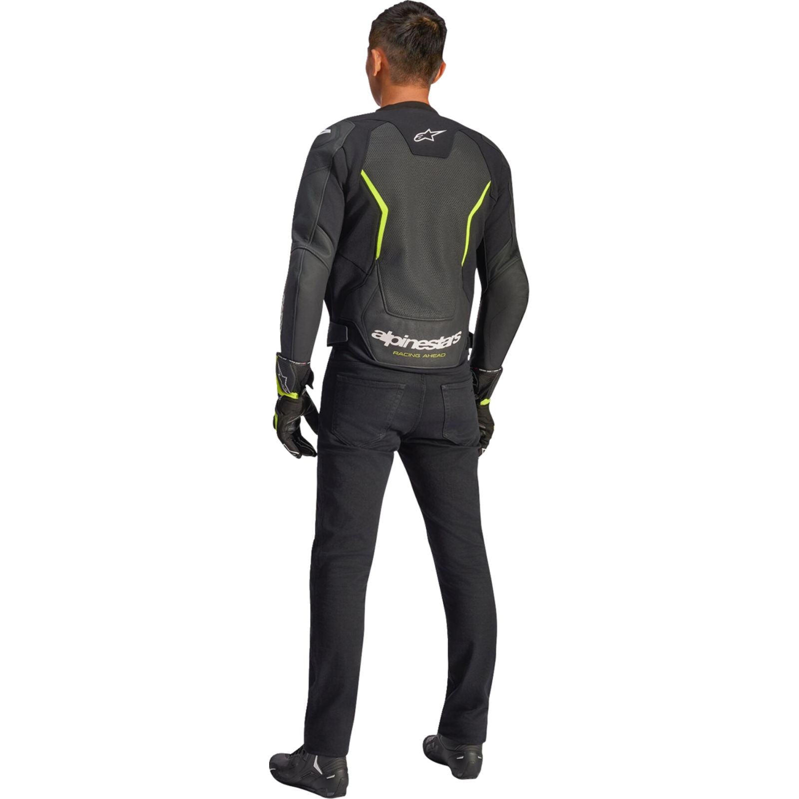 Alpinestars GP Force v2 Airflow Leather Jacket Black/Yellow Fluo_2560120