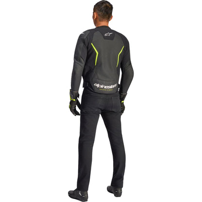 Alpinestars GP Force v2 Airflow Leather Jacket Black/Yellow Fluo_2560120