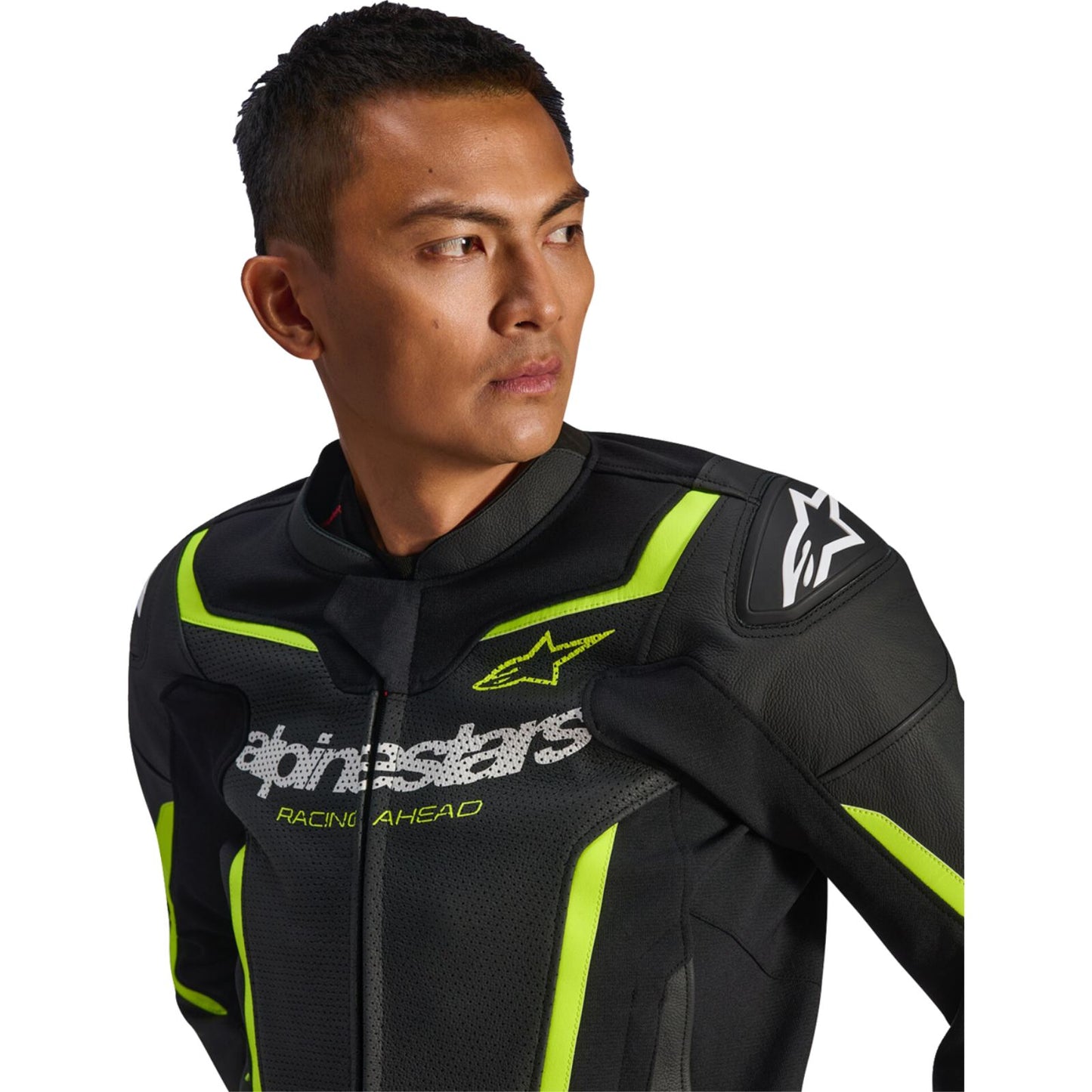 Alpinestars GP Force v2 Airflow Leather Jacket Black/Yellow Fluo_2563232