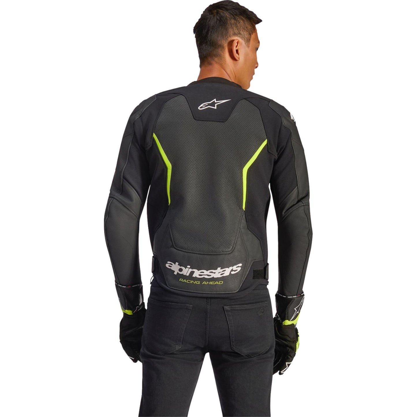 Alpinestars GP Force v2 Airflow Leather Jacket Black/Yellow Fluo_2564018