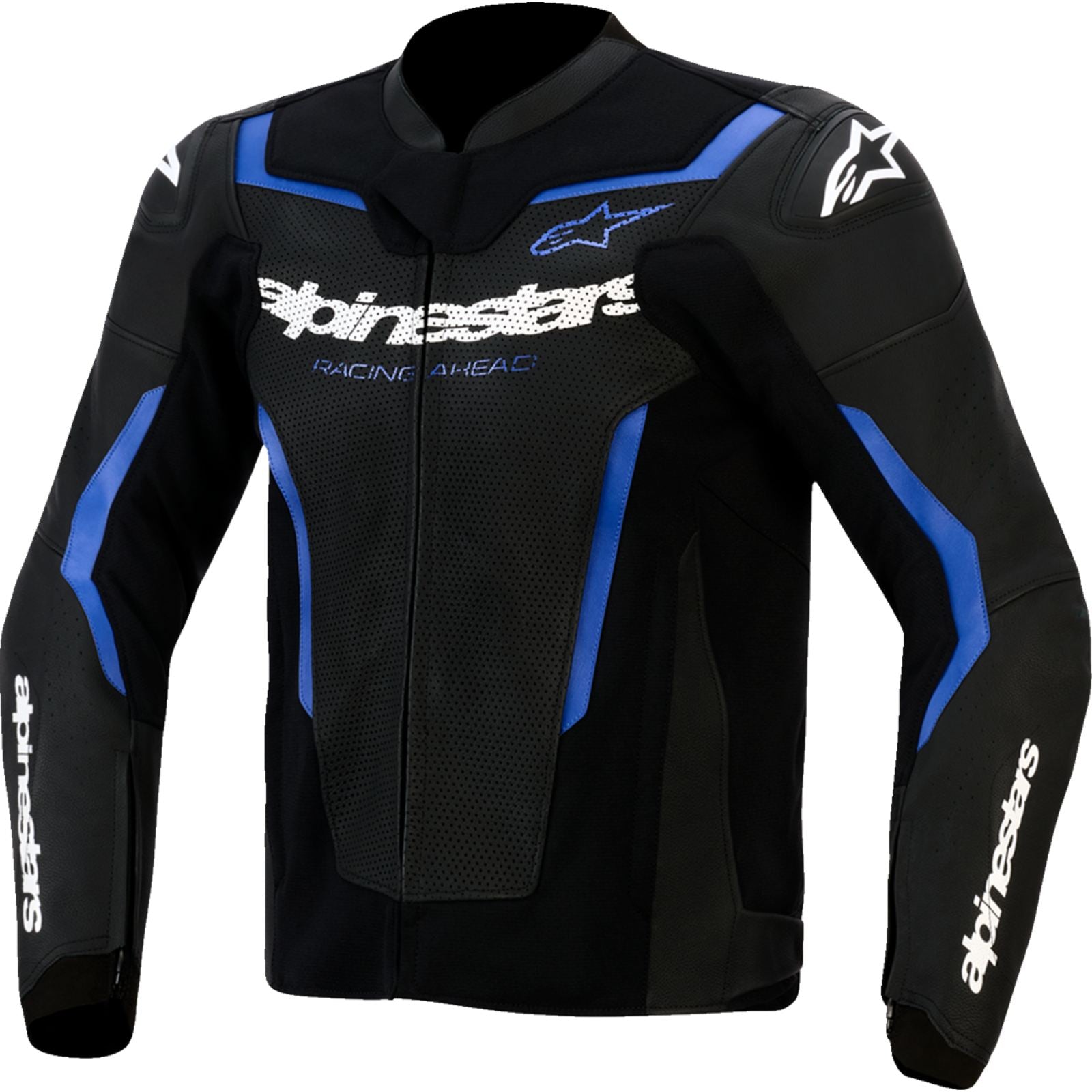 Alpinestars GP Force v2 Leather Airflow Jacket Black/Metal Blue_2563753