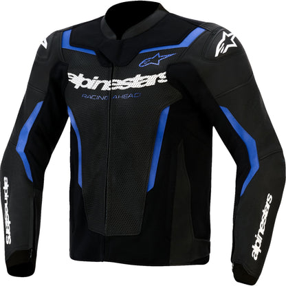 Alpinestars GP Force v2 Leather Airflow Jacket Black/Metal Blue_2563753