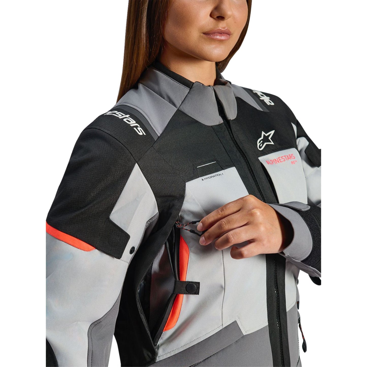 Alpinestars Stella Andes v4 Drystar® Jacket Dark/Ice Gray/Black/Coral - 3XL [MPN: 3210126-9276-3X]_2559143