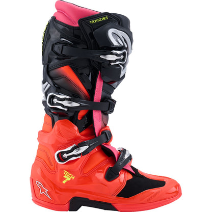 Alpinestars Tech 7 Boots - Black/Fluo Red/Fluo Pink - US 7/EU 40.5 [MPN: 2012025-1576-7]_2562180