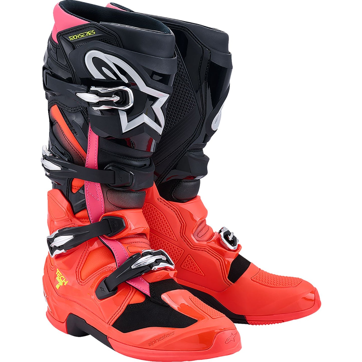 Alpinestars Tech 7 Boots - Black/Fluo Red/Fluo Pink - US 14/EU 49.5 [MPN: 2012025-1576-14]_2563302