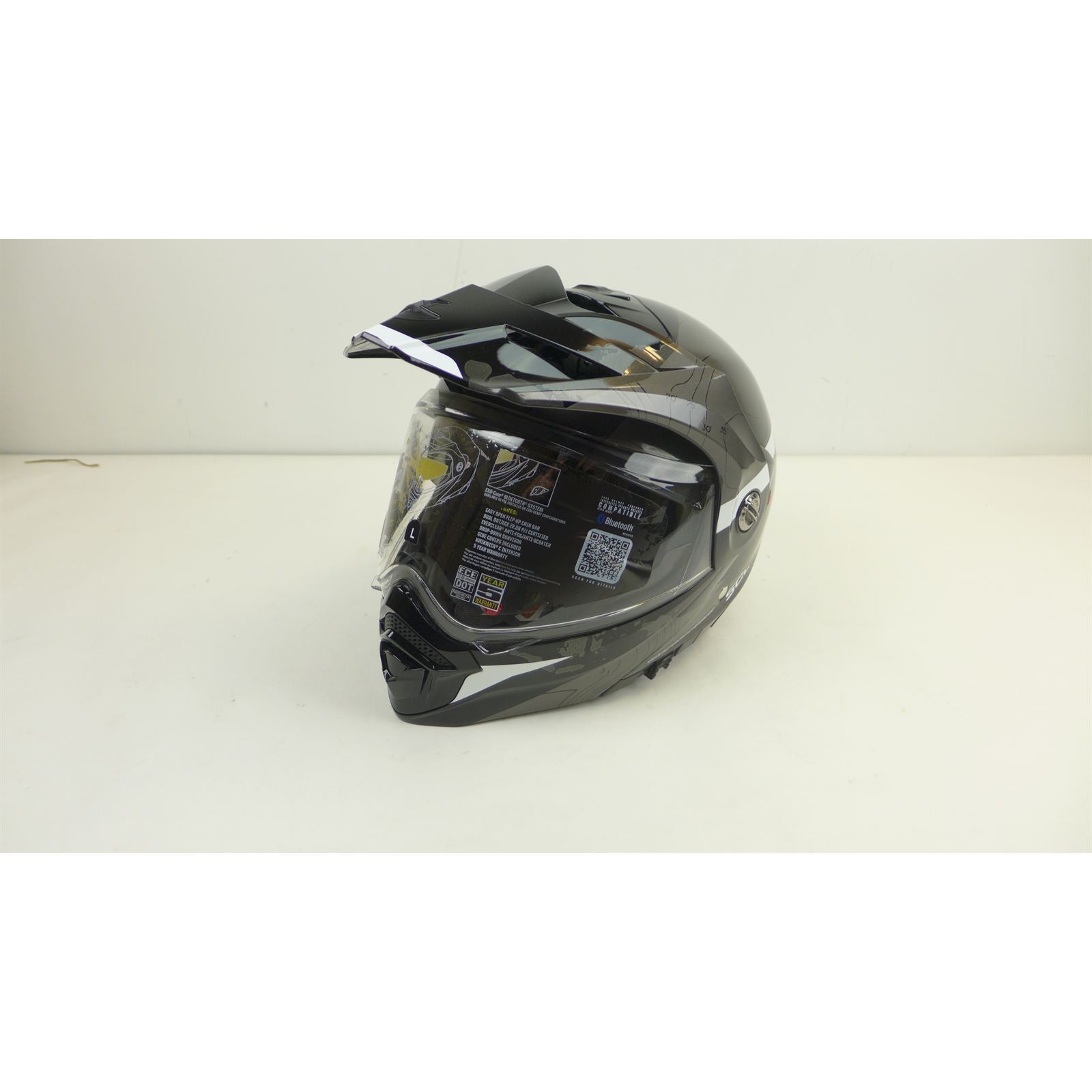 ScorpionEXO Exo-AT960 Helmet - Topographic Black/White - Large OPEN BOX [MPN: 96-1025]_2571443
