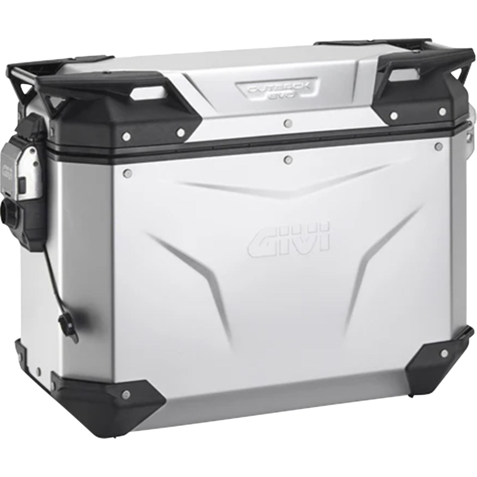 Givi Outback Evo Side Case - Left - 37/Liter - Silver Anodized [MPN: OBKEV37AAL]_2572476