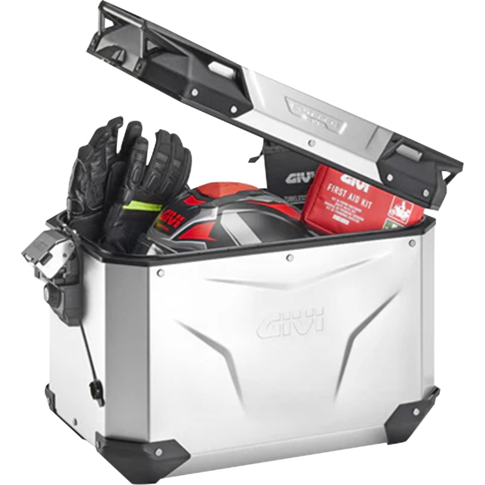 Givi Outback Evo Side Case - Right - 48/Liter - Silver Anodized [MPN: OBKEV48AAR]_2572663