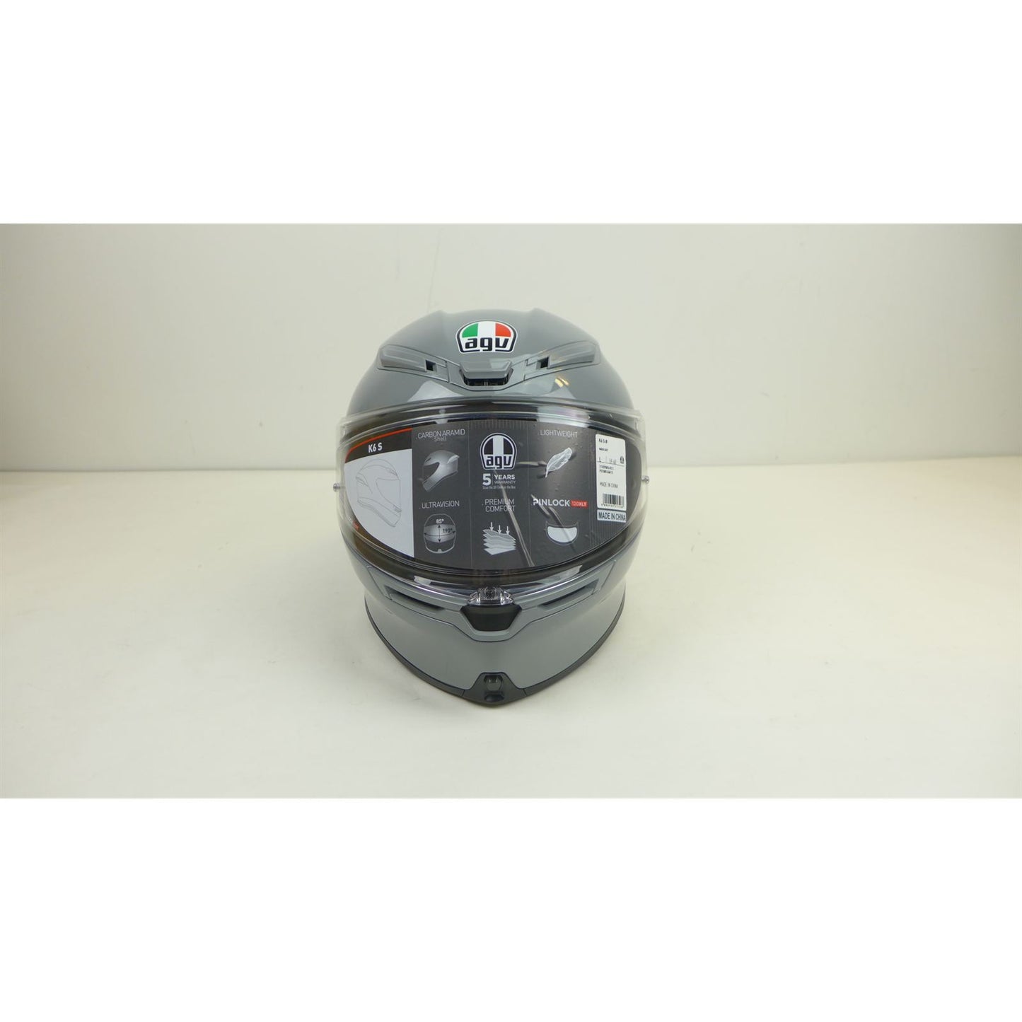 AGV Helmets K6 S Helmet - Nardo Gray - Large OPEN BOX [MPN: 2118395016012L]_2582991