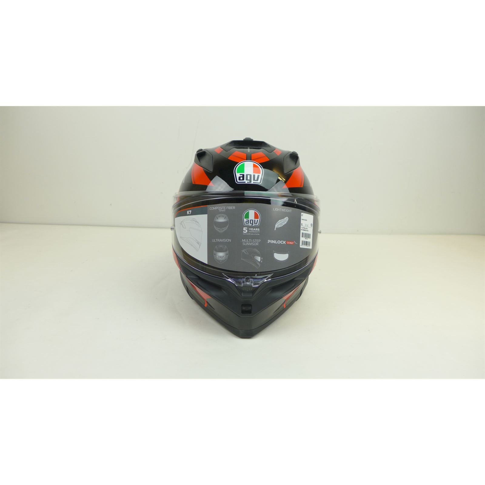 AGV Helmets K7 Helmet - Taurax - Black/Red - XL OPEN BOX [MPN: 2118399004-009-XL]_2582995