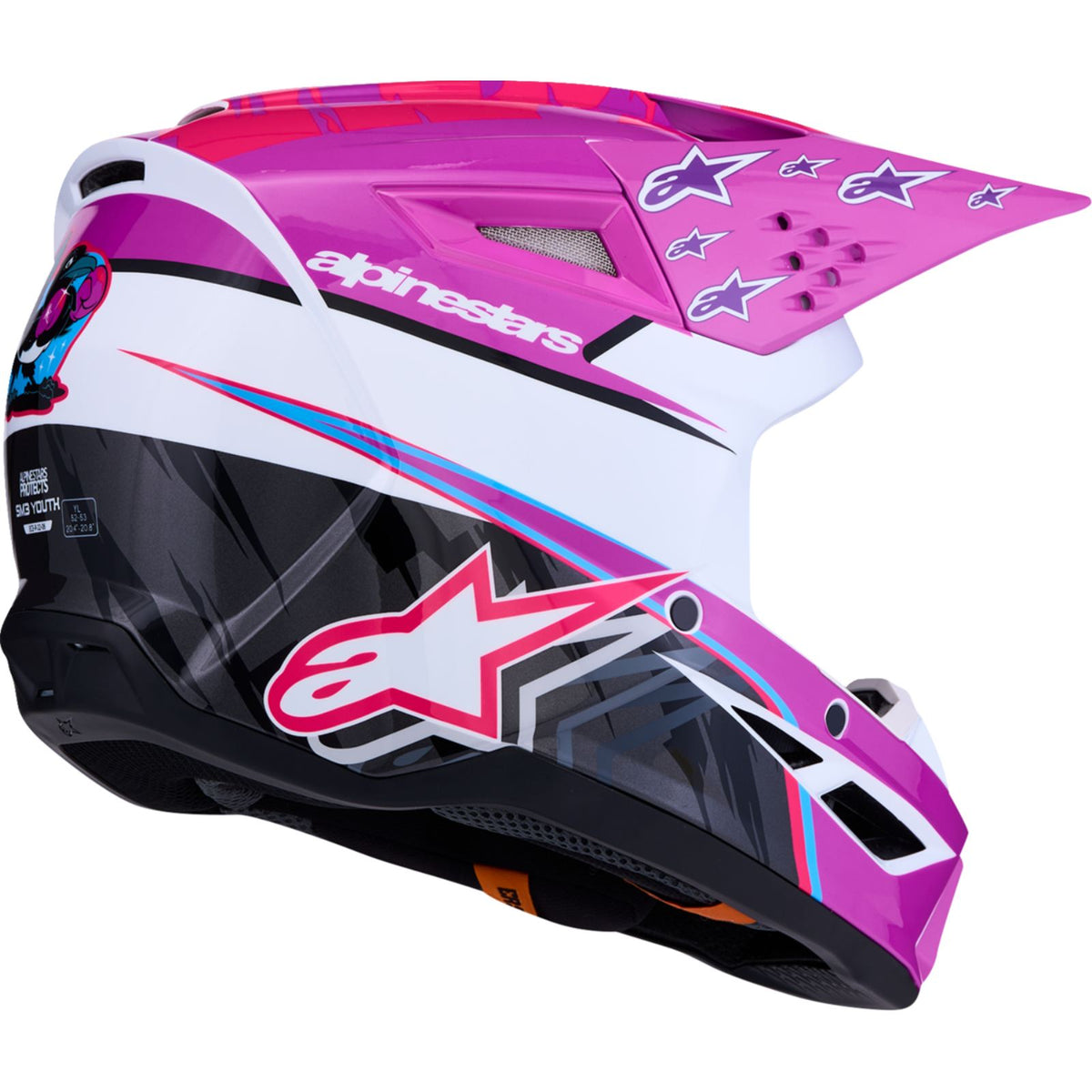 Alpinestars Youth SM3 Helmet - Falcon - Purple/White/Black/Pink Fluo_2701557