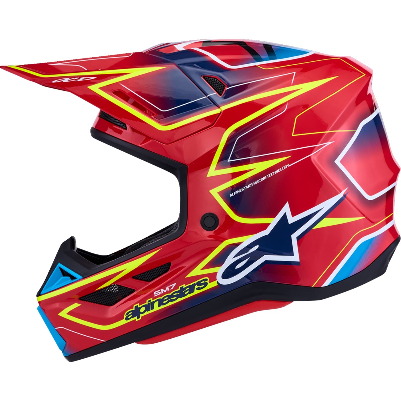 Alpinestars SM7 Helmet - Cast - Red/Yellow Fluo/Blue_2701426