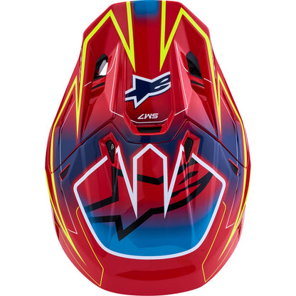 Alpinestars SM7 Helmet - Cast - Red/Yellow Fluo/Blue_2702028