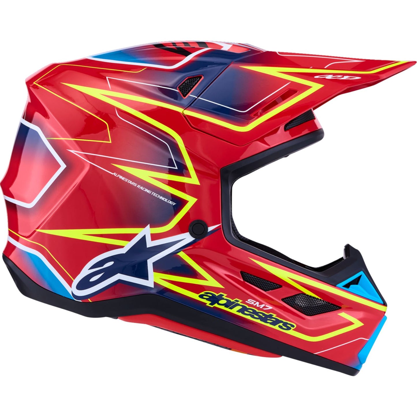 Alpinestars SM7 Helmet - Cast - Red/Yellow Fluo/Blue_2702291