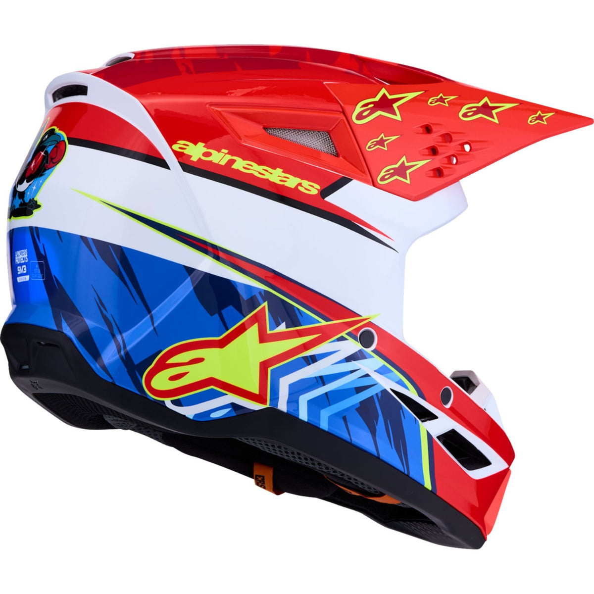 Alpinestars SM3 Helmet - Falcon - Red Fluo/White/Blue/Yellow Fluo - XS [MPN: 8300927-3206-XS]_2701277