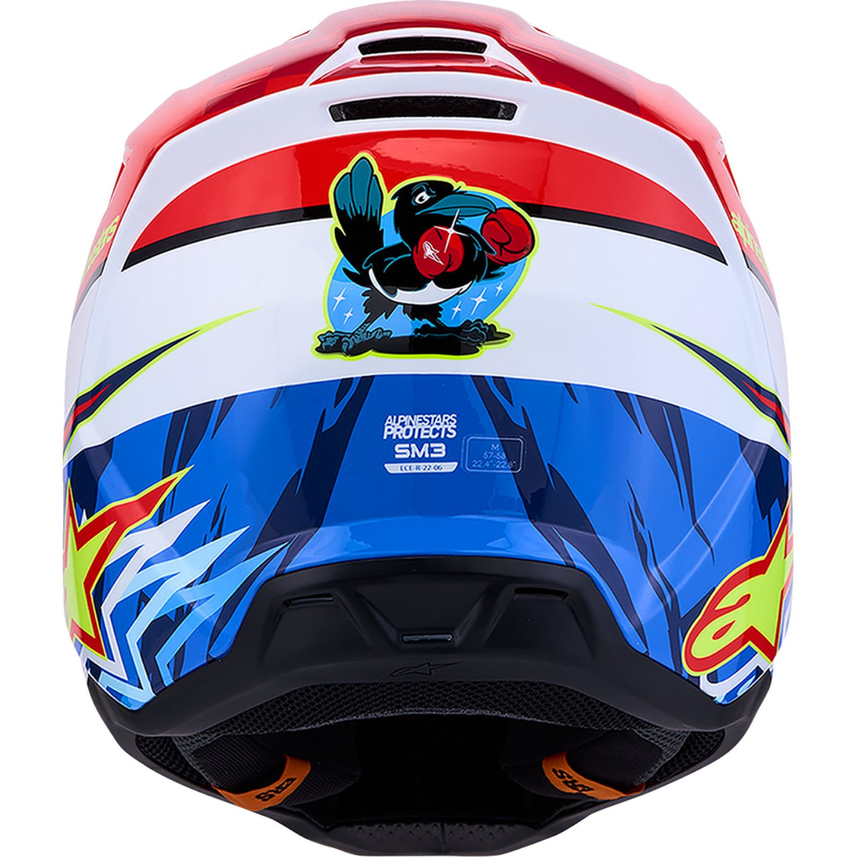 Alpinestars SM3 Helmet - Falcon - Red Fluo/White/Blue/Yellow Fluo - XS [MPN: 8300927-3206-XS]_2701637