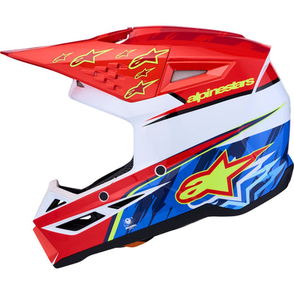 Alpinestars SM3 Helmet - Falcon - Red Fluo/White/Blue/Yellow Fluo - XS [MPN: 8300927-3206-XS]_2702303