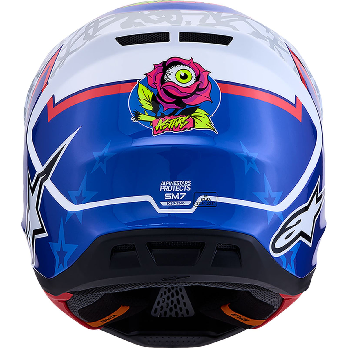 Alpinestars SM7 Helmet - Blaster - White/Blue/Red - XS [MPN: 8301627-2217-XS]_2701811