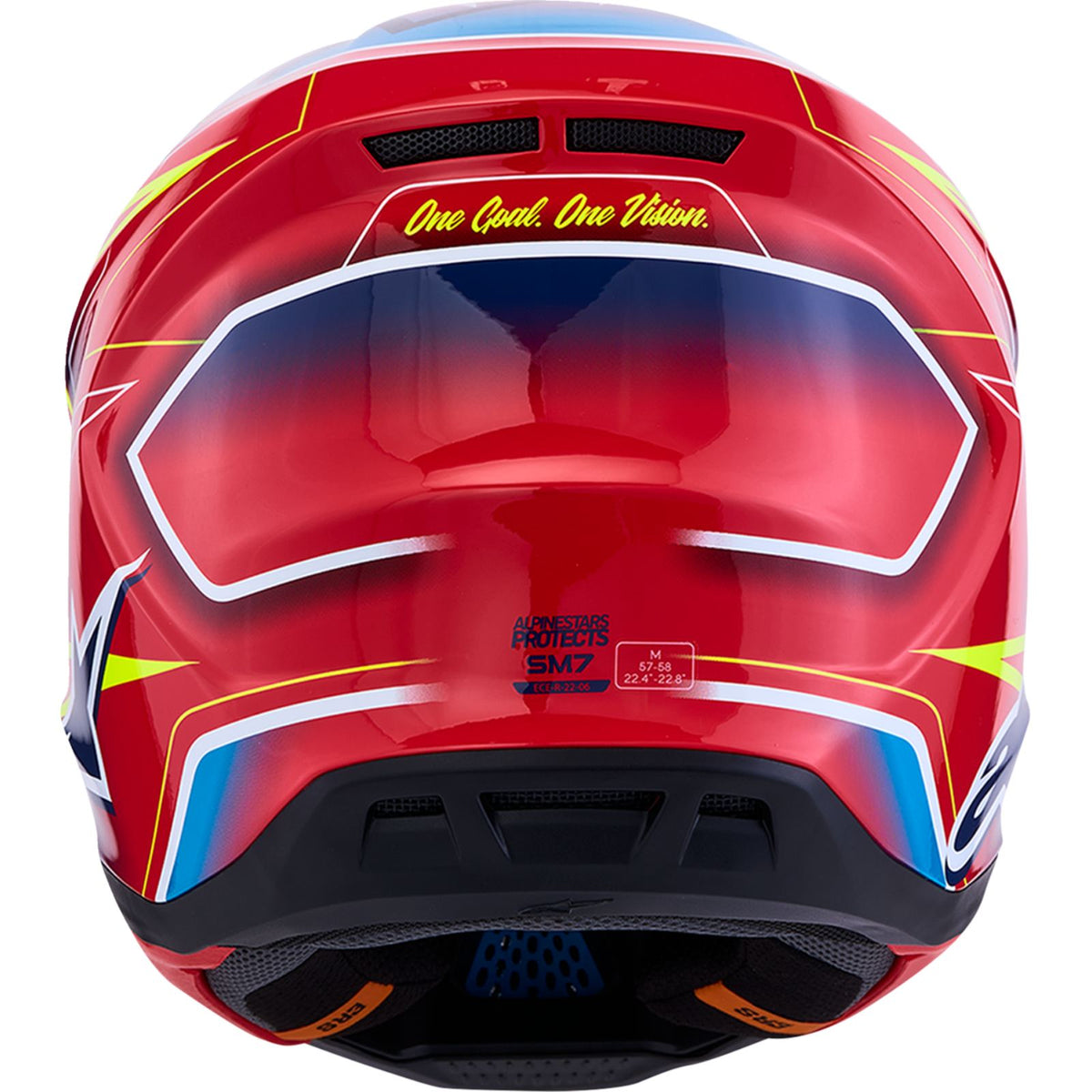 Alpinestars SM7 Helmet - Cast - Red/Yellow Fluo/Blue - XS [MPN: 8302626-3226-XS]_2702280