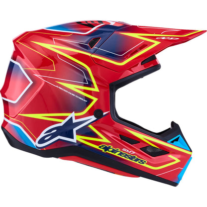 Alpinestars SM7 Helmet - Cast - Red/Yellow Fluo/Blue - XS [MPN: 8302626-3226-XS]_2702281