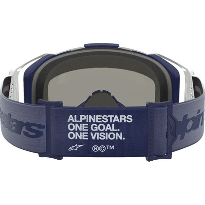 Alpinestars Vision 8 Goggles - Amber - Navy/White - Blue Mirror Lens [MPN: 5101427-7357]_2701429