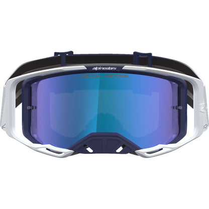 Alpinestars Vision 8 Goggles - Amber - Navy/White - Blue Mirror Lens [MPN: 5101427-7357]_2702000