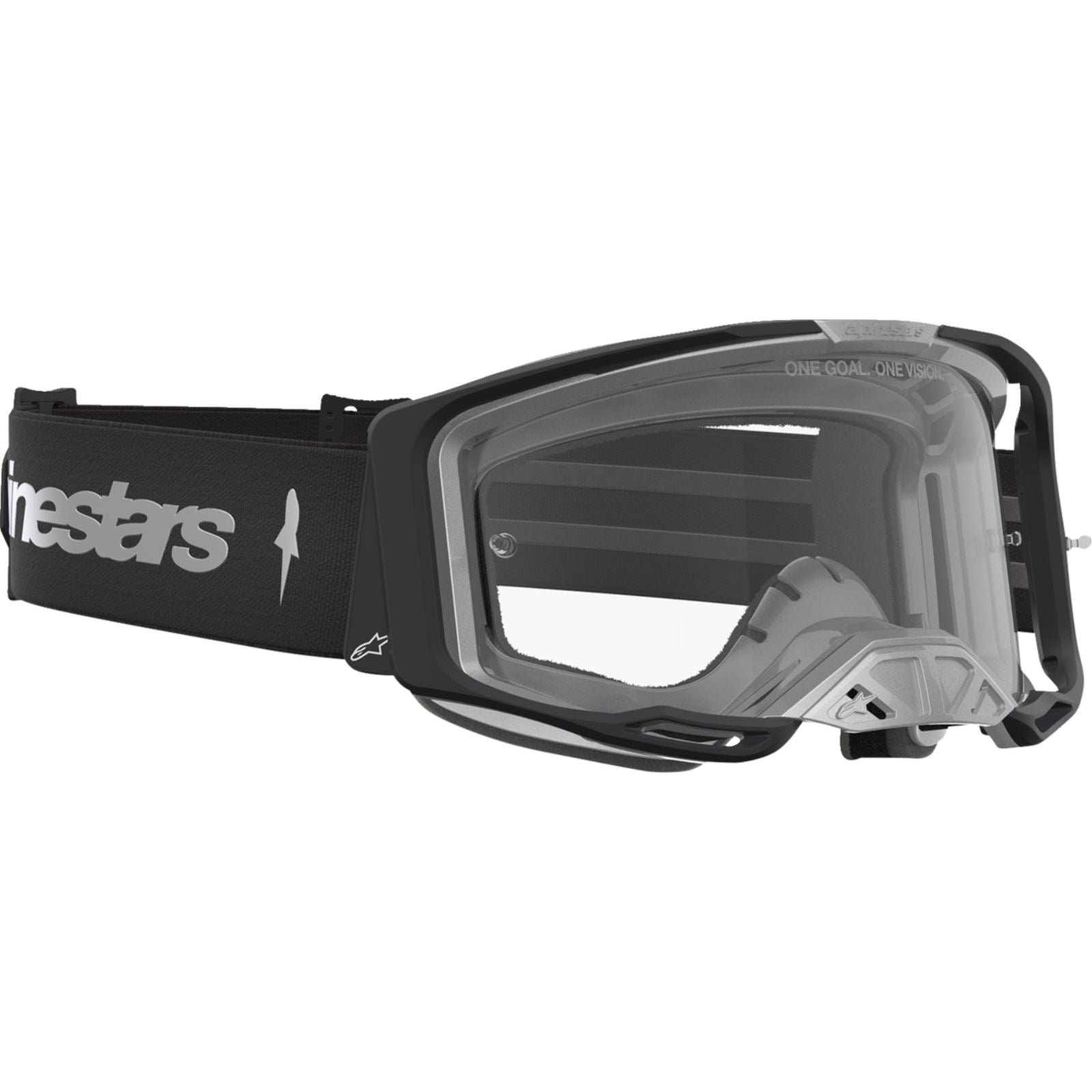 Alpinestars Vision 8 Goggles - Amber - Black/Silver - Clear Lens [MPN: 5101527-1742]_2701454