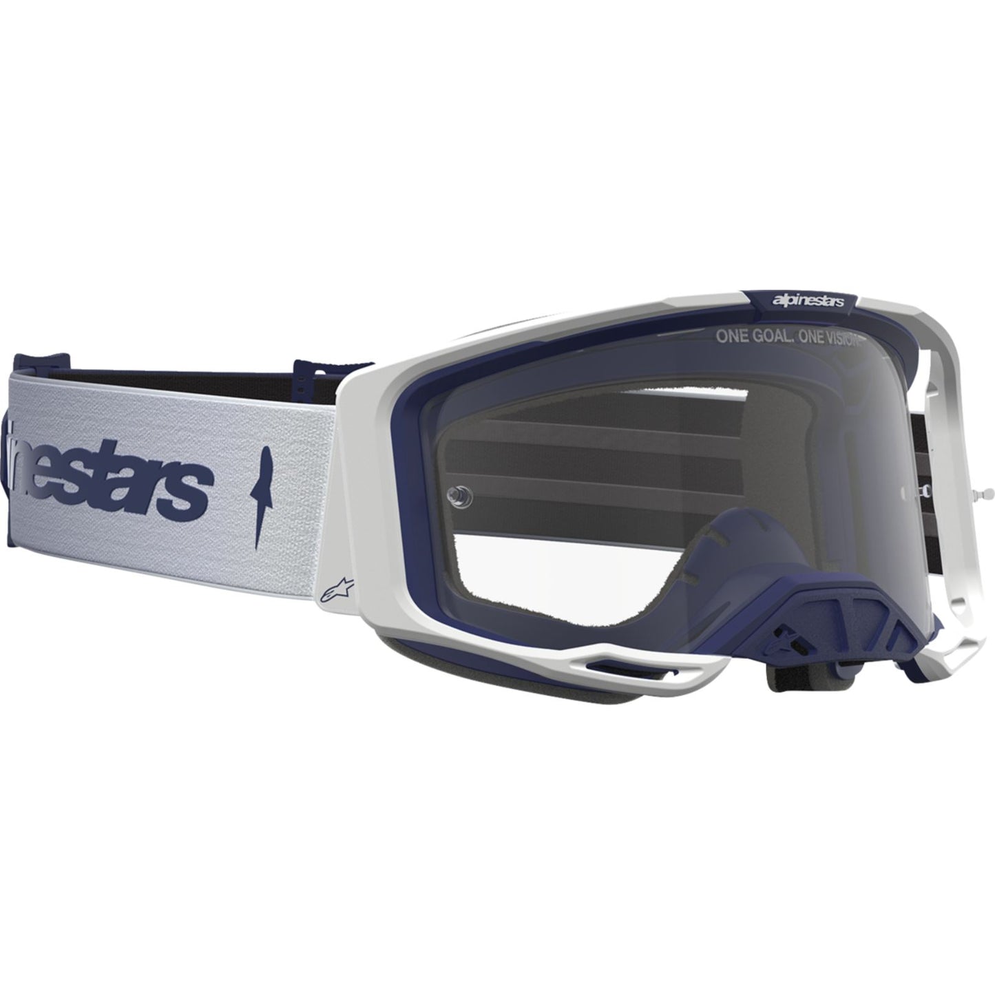 Alpinestars Vision 8 Goggles - Amber - White/Navy - Clear Lens [MPN: 5101527-2109]_2701948