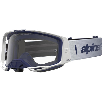 Alpinestars Vision 8 Goggles - Amber - White/Navy - Clear Lens [MPN: 5101527-2109]_2701949