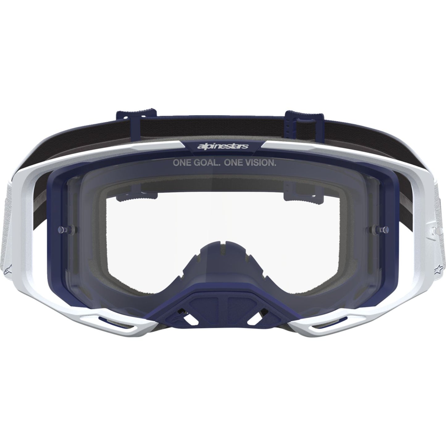 Alpinestars Vision 8 Goggles - Amber - White/Navy - Clear Lens [MPN: 5101527-2109]_2702087