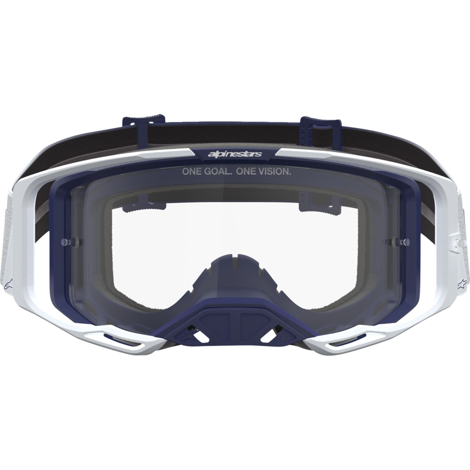 Alpinestars Vision 8 Goggles - Amber - White/Navy - Clear Lens [MPN: 5101527-2109]_2702087