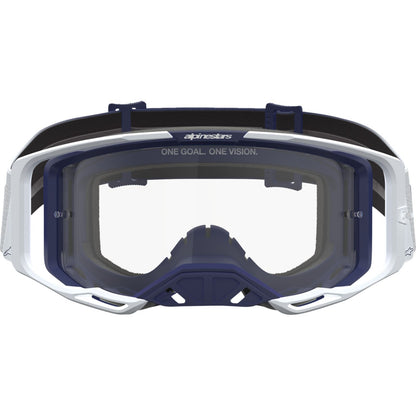 Alpinestars Vision 8 Goggles - Amber - White/Navy - Clear Lens [MPN: 5101527-2109]_2702087