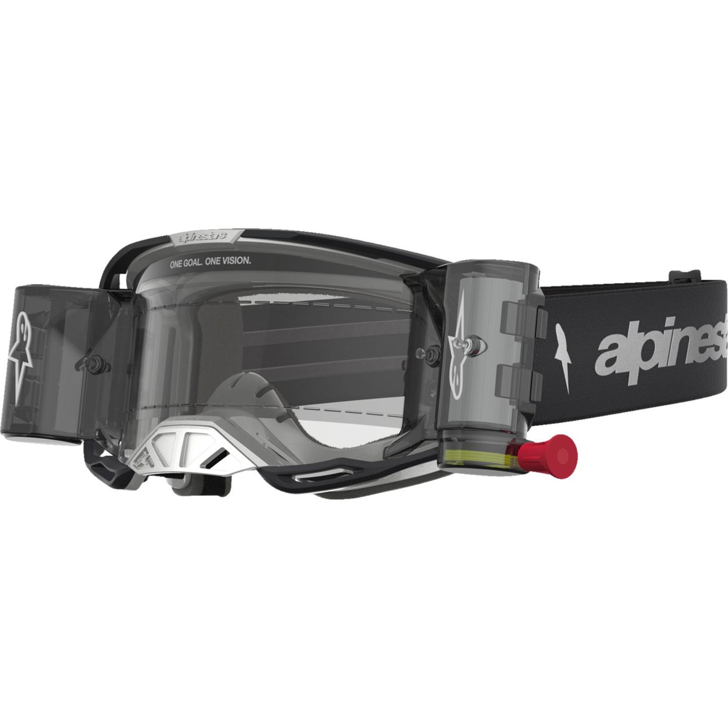 Alpinestars Vision 8 Goggles - Amber - Roll-Off - Black/Silver - Clear Lens [MPN: 5103327-1742]_2702089