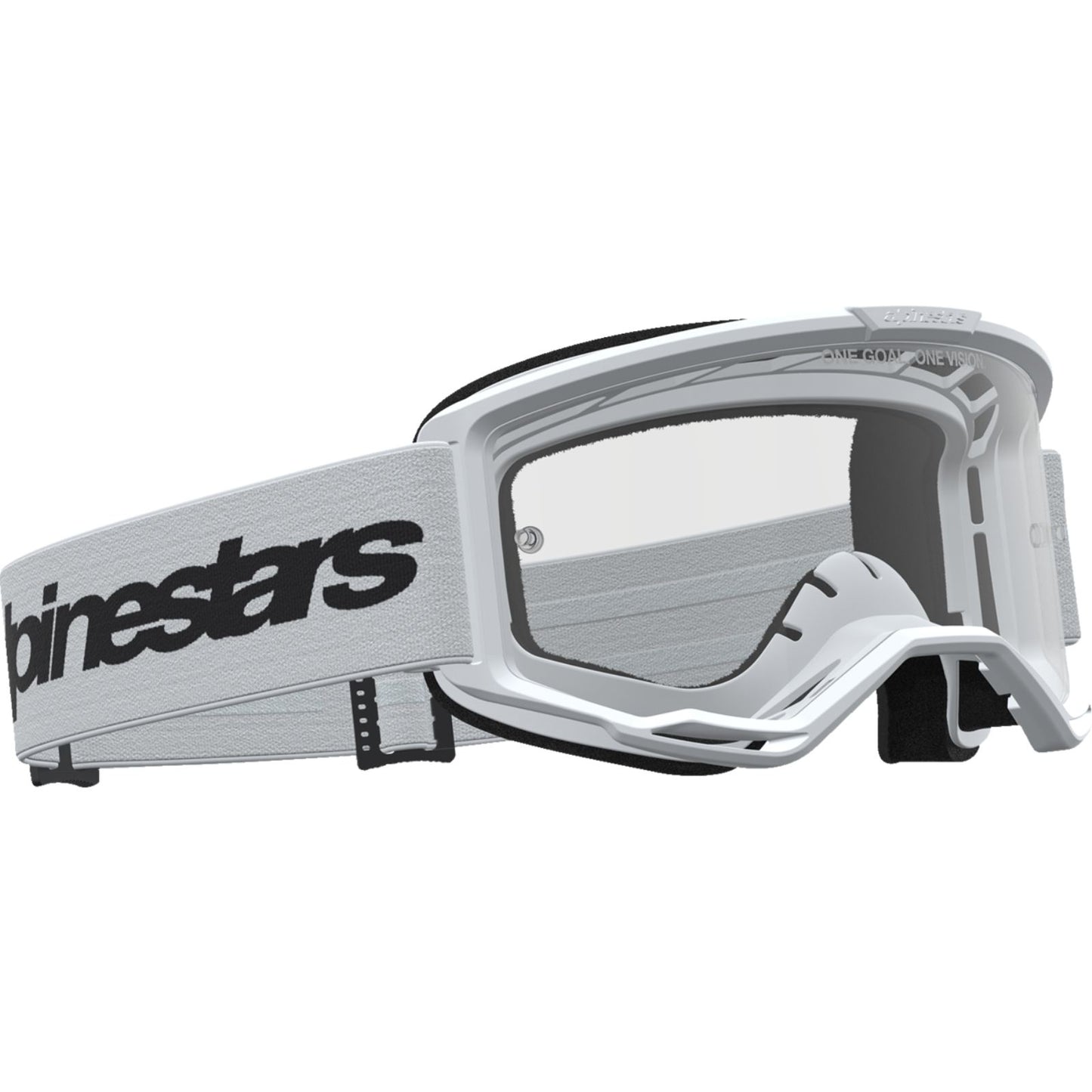Alpinestars Vision 3 Goggles - Wordmark - White/Black - Clear Lens [MPN: 5103325-2097]_2702372