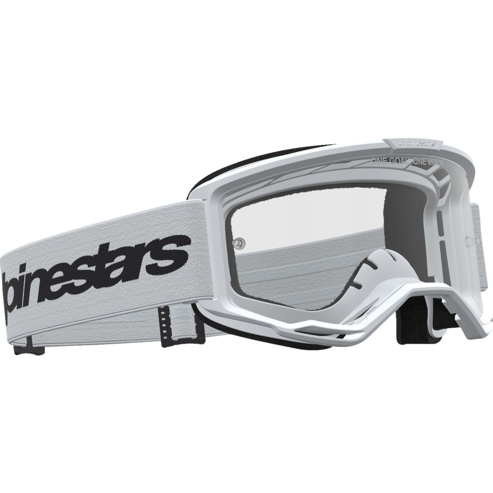 Alpinestars Vision 3 Goggles - Wordmark - White/Black - Clear Lens [MPN: 5103325-2097]_2702372