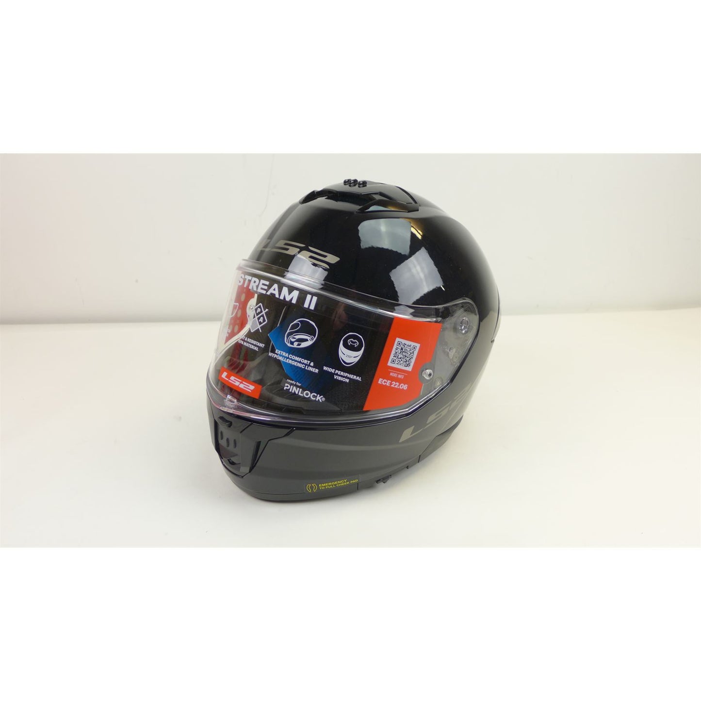 LS2 Stream II Solid Helmet with SunShield Gloss Black - Large OPEN BOX [MPN: 808-1004]_2714860