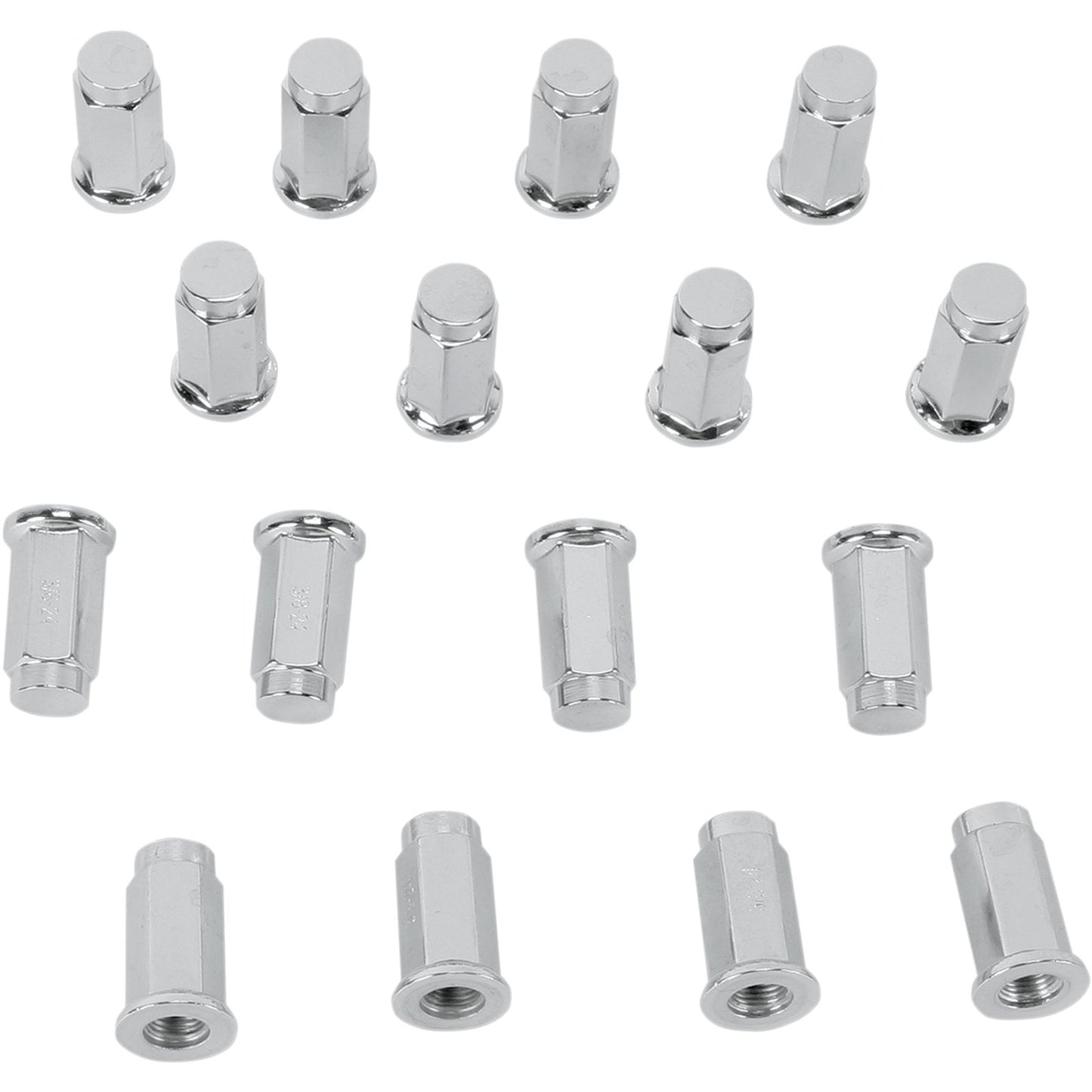 ITP 16/Pack 3/8"-24 Flat Base Chrome Lug Nuts ALUG11BX_397746