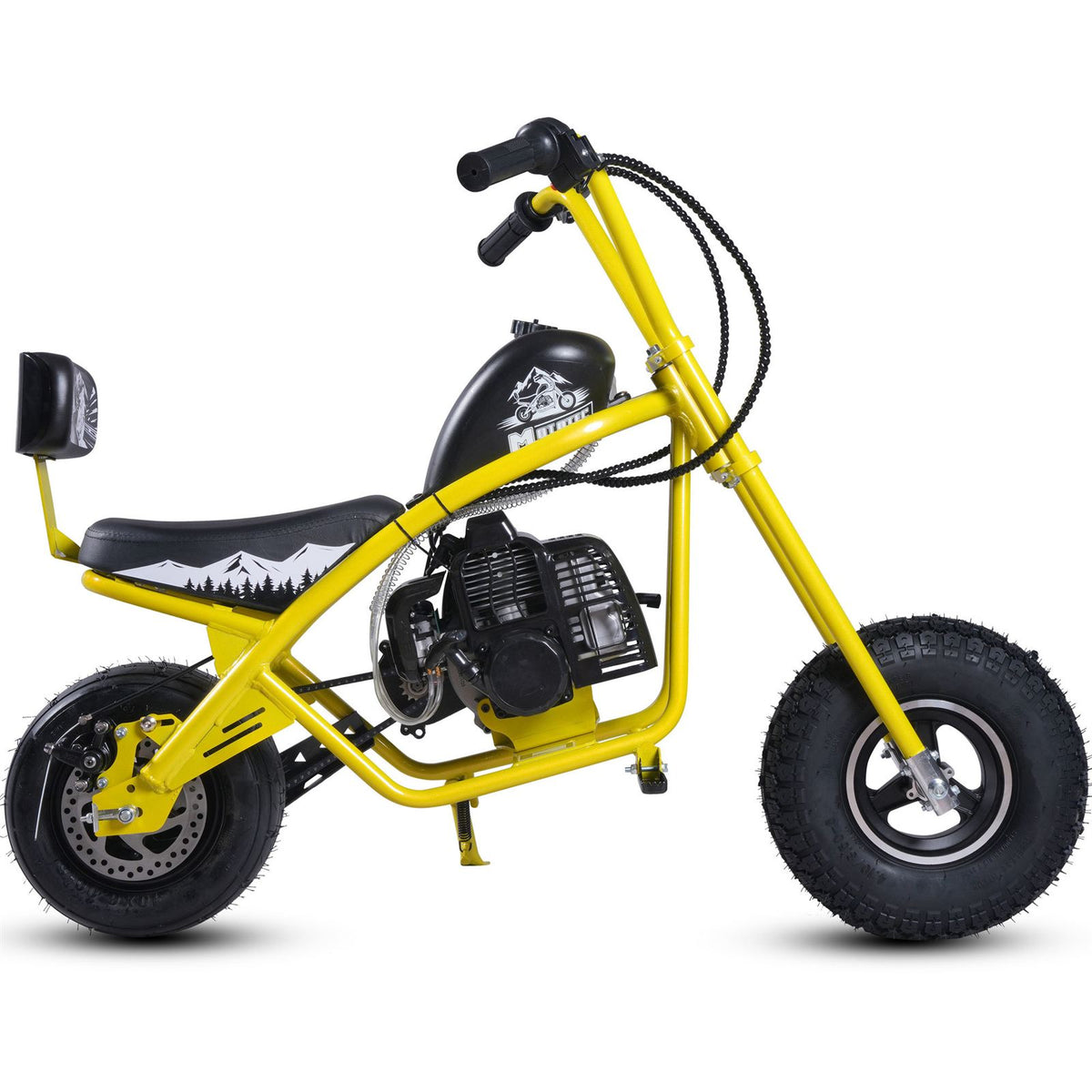 MotoTec USA MotoTec 49cc Gas Mini Chopper V2 Yellow [MPN: MT-MC-V2_Yellow]_2750538
