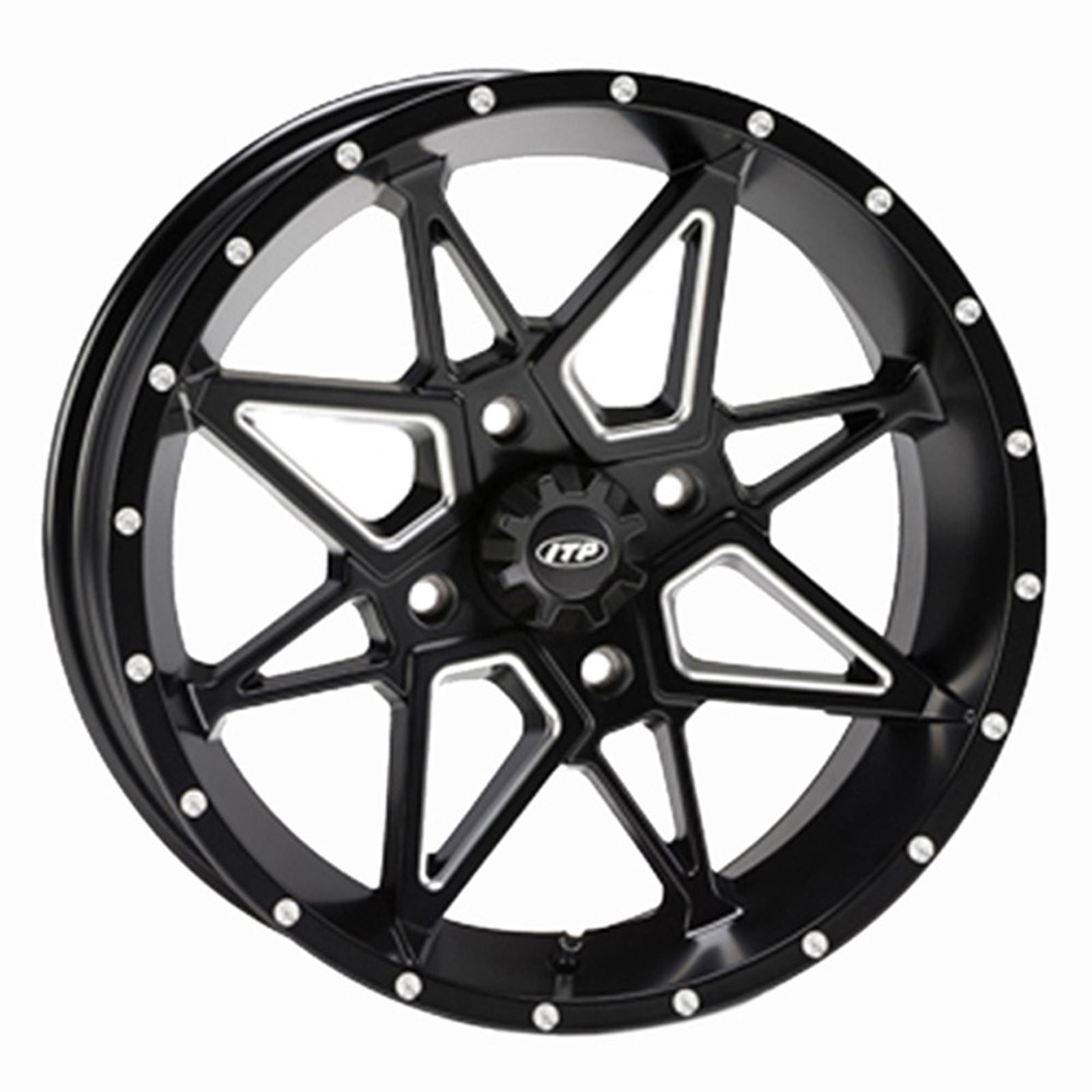 ITP Tornado Wheel - Front/Rear 15x7 - 4/156 - 4+3 Matte Black/Machined 1521958727B_596121