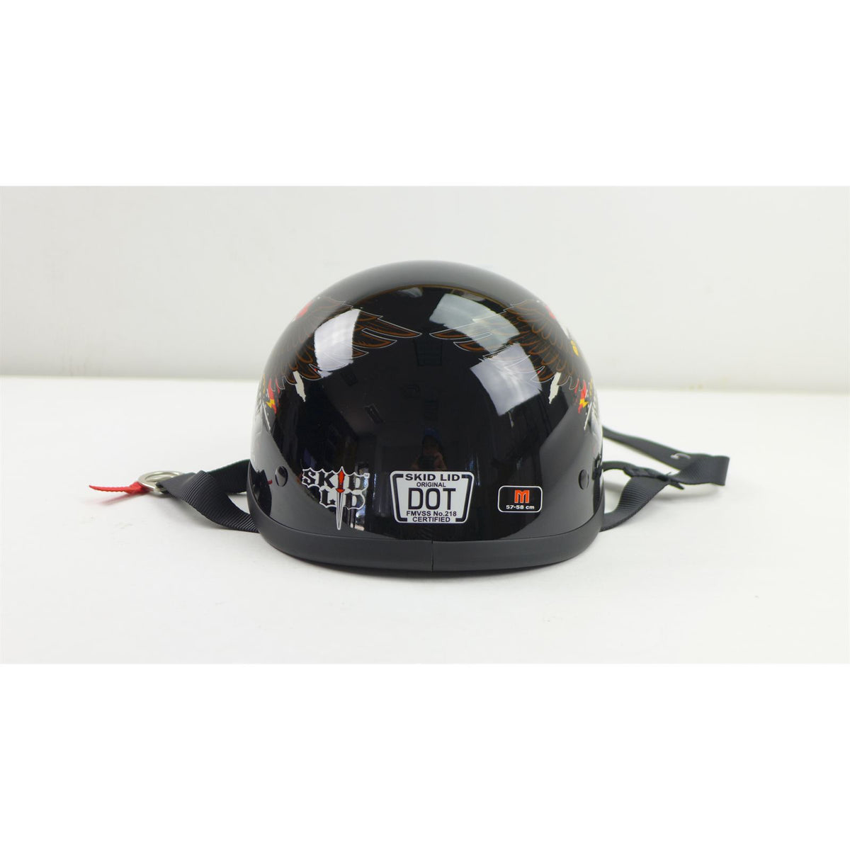 Biker's Choice Skid Lid Freedom Eagle Helmet - Black - Medium OPEN BOX [MPN: 649532]_2765053