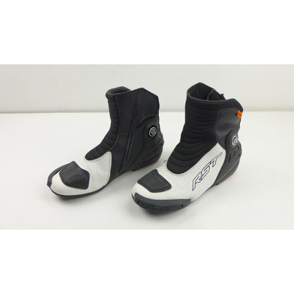 RST Moto Tractech EVO D3O Short Boots - Black/White - US Size 14 OPEN BOX [MPN: 103697WHI-48]_2765090