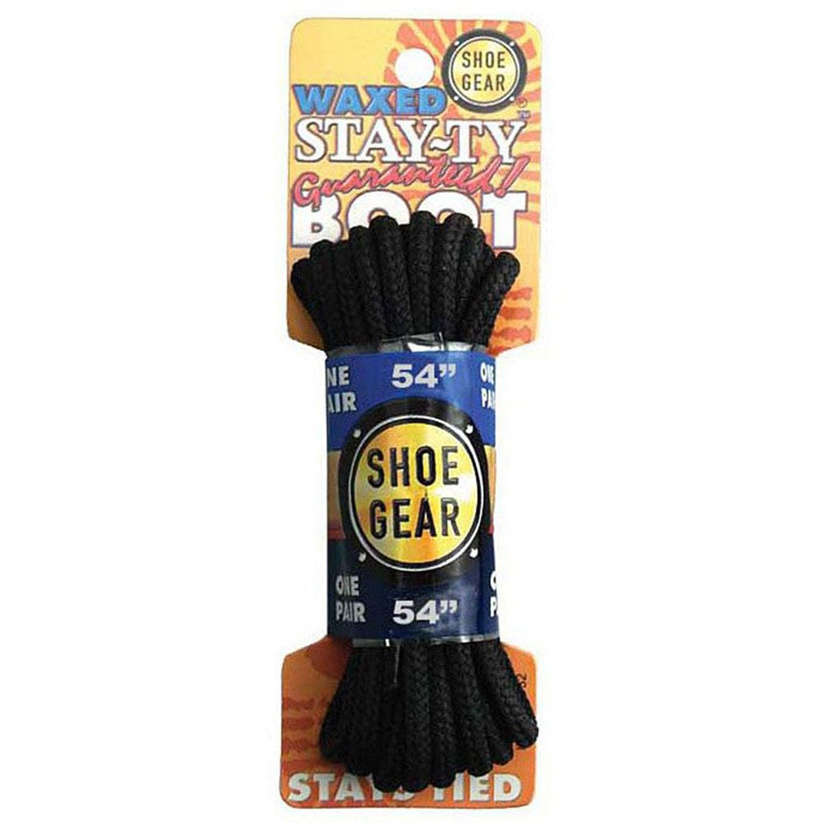 Shoe Gear Waxed Boot Laces - 54" - Black/Black [MPN: 311-34]_2741068