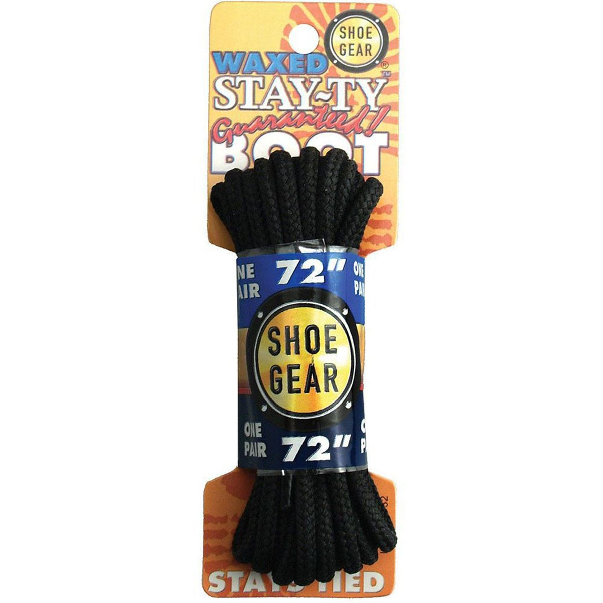 Shoe Gear Waxed Boot Laces - 72" - Black/Black [MPN: 311-32]_2741069