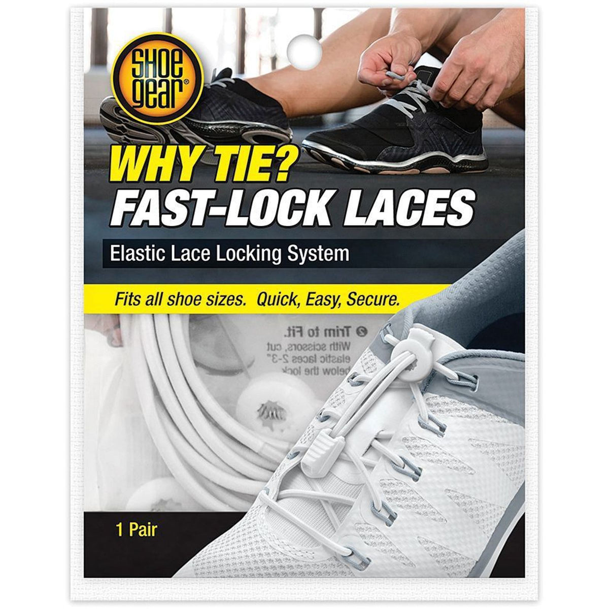 Shoe Gear Why Tie Fast Lock Laces - White [MPN: 373-01]_2741072