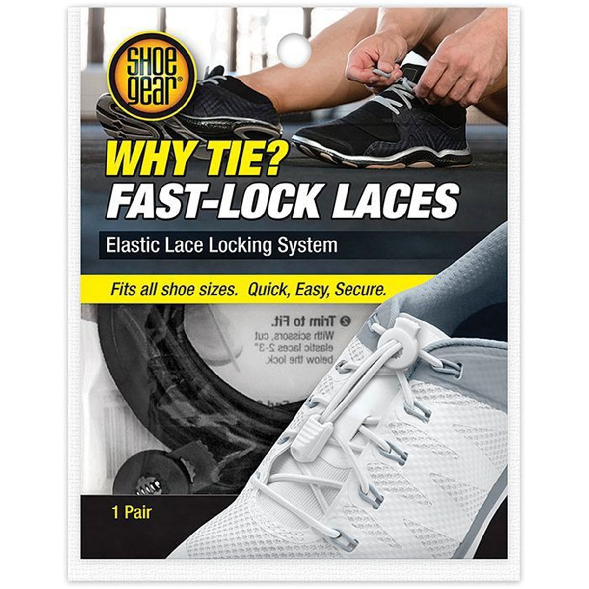Shoe Gear Why Tie Fast Lock Laces - Black [MPN: 373-02]_2741073